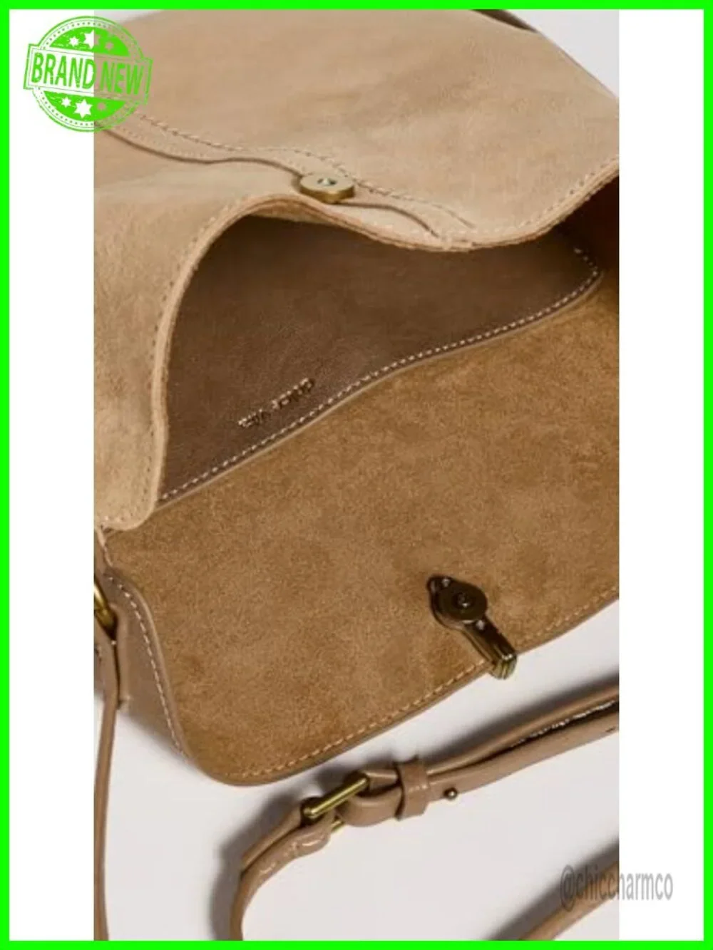 Faux Leather Hobo Crossbody Bag with Gold-Tone Hardware - Lightweight